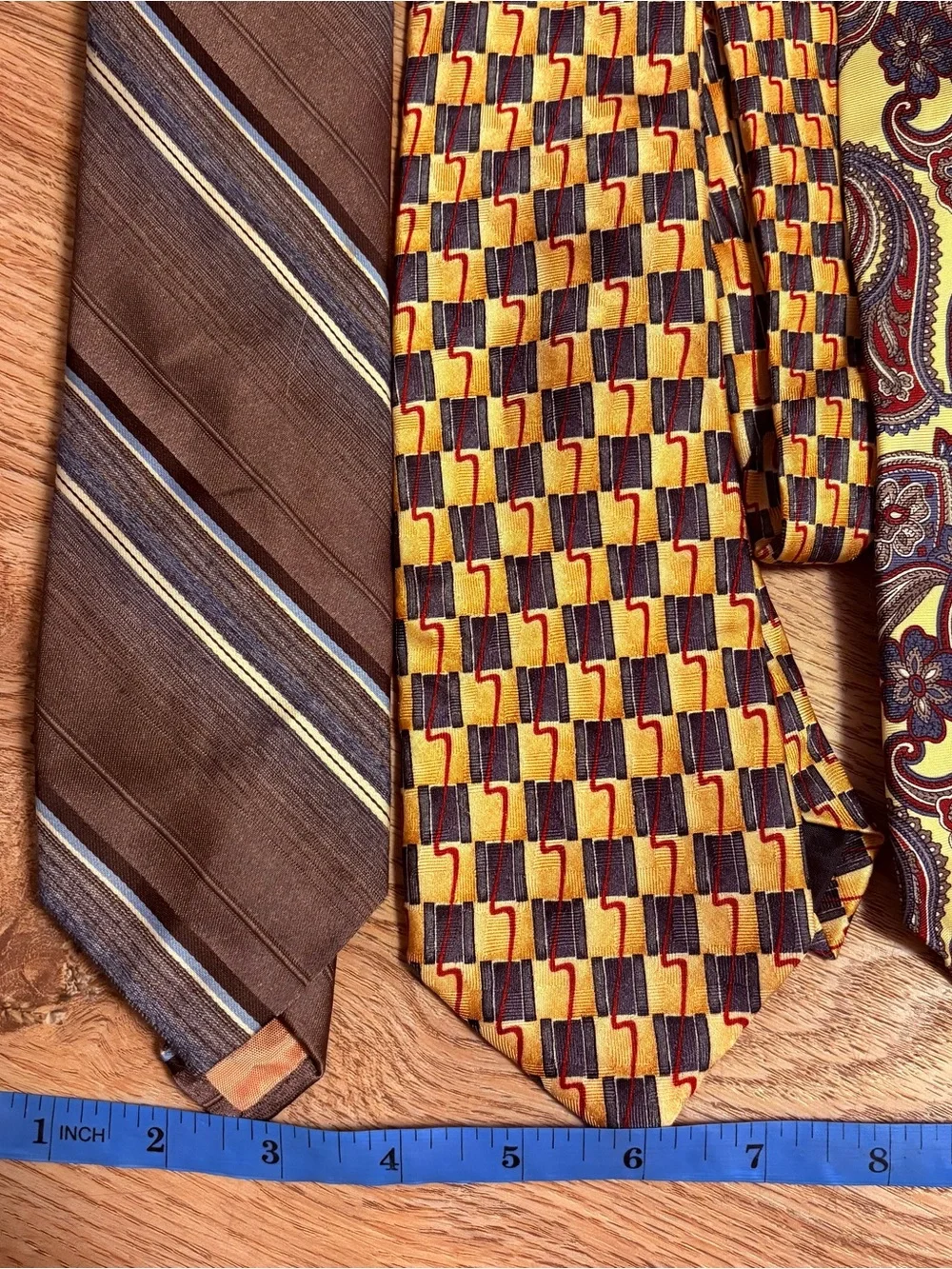 VTG 5-Piece Men’s 100% Silk Necktie Lot - earth tones